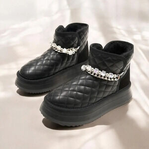 Lonza Women’s Black Zeil Genuine Wool Lined Boot Size 8 NIB